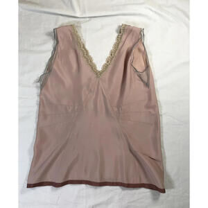 Marc Jacobs Pink Satin Lace Trim Camisole Top